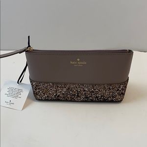Kate spade grey mist glitter bag new NWT